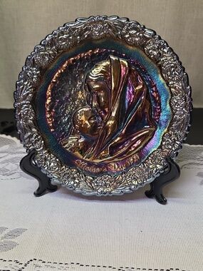 1971 Madonna With Sleeping Child - No Box Mother'S Day‎ Plate-Carnival Glass by
